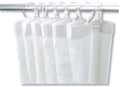 RIDEAU TUB DE DOUCHE DELABIE 120 - 200 ! blanc . Rideau de douche, pour couper + 8 mousquetons