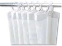 RIDEAU TUB DE DOUCHE 180 - 200 ! CM blanc pvc 12 anneaux