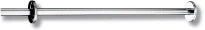 BARRE DE DOUCHE RIDEAU 200 - CM 20,2 MM rvs poli inox Peut être raccourcie Droit, éléments de fixation cachées