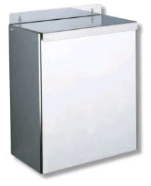 Delabie poubelle rectangulaire mural avec couvercle 13 litre 150 x 280 x 320 mm - inox brillant