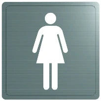 DELABIE pictogram  "vrouw" gesatineerd 125x125 mm mat rvs