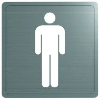 DELABIE pictogram  "man" gesatineerd 125x125 mm mat rvs
