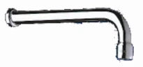 DELABIE uitloopbek muurmodel m straalverz. gebogen 1/2"M - L12cm chroom