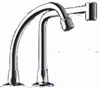 DELABIE wastafeluitloopbek beweegb 1/2"M - L20xH25 chroom