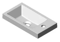 Detremmerie No Limit 20 lavabo 4 800 x 220 mm - 1 cuvette - blanc - marbre artificiel - sans trou de robinet - sans trop-plein