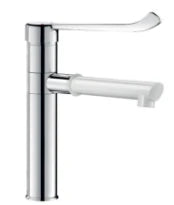 Delabie BIOCLIP mitigeur lavabo 5l/min BELGAQUA 160 MM  chromé avec bec haut pivotable et démontable