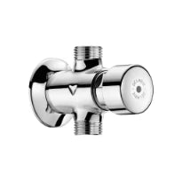 ROBINET URINOIR DELABIE TEMPOSTOP 1/2 M X 1/2 M apparent-droit-temporise+rosace+bouton