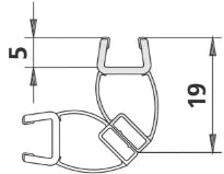 KERMI 1236 1x joint magnïtique Longueur 2000 mm