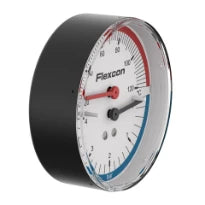 THERMO-MANOMETRE FLAMCO 80MM X 1/2 4kg axial - avec cadran - avec plongeur
