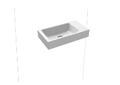 Kaldewei Puro lave-mains 550 x 300 x 100 mm - blanc alpine - avec trou de robinet gauche - sans trop-plein - effet perlé