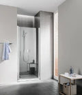 Kermi Cada XS 1WL porte pivotante 800 x 2000 mm - réglage 760-810 mm - verre de sécurité ESG clair clean - ouverture intérieure/extérieure charnière à gauche - profilé: argent poli