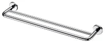 DELABIE Porte-serviette 2 barres Ø20 L.600 Inox poli brillant