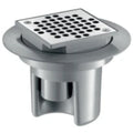 DELABIE Siphon sol dur 100x100 - H. régl. sortie intégrée Ø40