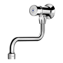 ROBINET DE SERVICE MURAL DELABIE TEMPOSTOP 1/2 M chromé temporise bec mobile 150 mm