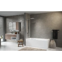 PARE - BAIGNOIRE NOVELLINI AURORA 70 - 150 ! chromé mat verre de securite transparent réversible