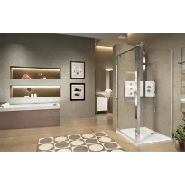 Novellini Lunes 2.0 F paroi latérale 900 x 1950 mm - gris argent mat - transparent (réglable 840-900 mm)