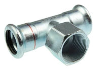 VSH Xpress acier zingué té réduit avec filetage femelle FFF 28 x 1/2 F x 28 mm