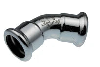 VSH Xpress acier zingué coude 45° FF 76,1 x 76,1 mm
