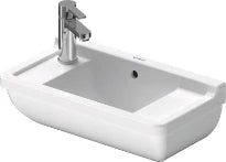 Duravit Starck 3 lave-mains 500 x 260 mm - blanc - sans trou de robinet - avec trop-plein