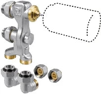 Jaga set 11 low H2O Pro 2 tubes mur avec bouton thermostatique AC - raccordement 16/2 mm