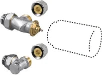 Jaga set 225 low H2O 2 tuberable set mur avec bouton thermostatique JW - raccordement 16/2 mm