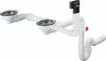 Hansgrohe D17 - 10 - Sifon et vidage man. pr évier double (granite)