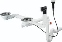 HANSGROHE D17 - 11 - Sifon et vidage aut. pr évier double (granite)