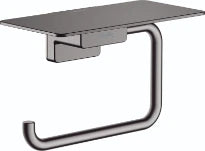Hansgrohe AddStoris porte-rouleau avec tablette noir chromé brossé