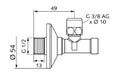 SCHELL Robinet d'équerre, régulable avec commande sécurisée, 1/2", chromé