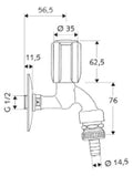SCHELL Robinet double service SECUR verrouillable, RV, RB, 1/2", chromé