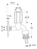 SCHELL Robinet double service SECUR verrouillable, RV, RB, 1/2", chromé