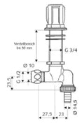 SCHELL Rob.de service COMFORT, RV, RB 1/2"x10mm,pl.de régl.jusqu'à 50mm,chromé