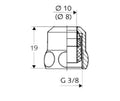 SCHELL Raccord à sertir spécial 3/8" x 8mm, compensation long., chromé