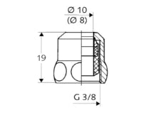 SCHELL Raccord à sertir spécial 3/8" x 8mm, compensation long., chromé