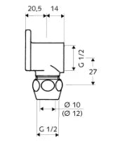 SCHELL Plaque murale, 1/2" x 10 mm avec raccord à sertir, chromé