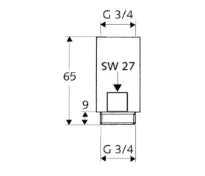 SCHELL Entretoise 3/4", chromé