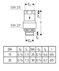 SCHELL Sécurité complète avec RV et RB, 3/4", chromé