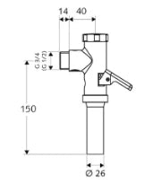 SCHELL Rob.chasse directe WC SCHELLOMAT avec manette,piston laiton,3/4",chromé