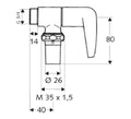 SCHELL Robinet de rinçage WC SCHELLOMAT avec tête à manette,  3/4", chromé