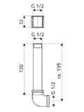 SCHELL Garniture de raccordement urinoir 1/2", pour rob. de chasse directe encas.