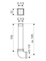 SCHELL Garniture de raccordement urinoir 1/2", pour rob. de chasse directe encas.