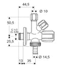 SCHELL Robinet d'équerre combiné COMFORT avec RV, avec ASAG 3/8", chromé
