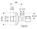 SCHELL Robinet d'équerre COMFORT sans raccord à sertir, 1/2"x1/2", chromé
