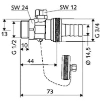 SCHELL Rob.rempli.et vid. à bille, 1/2" raccord au nez, 16 bar, chromé mat