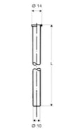 SCHELL Tube cuivre, collet 3/8", d: 10 mm, 500 mm, chromé