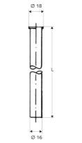 SCHELL Tube cuivre, collet 1/2", d: 16 mm, 500 mm, chromé