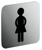 Normbau Inox Care Pictogramme 2510020, 125 x 125 x 1,5 mm, Femme, Inox 009