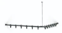 Normbau Cavere Tringles avec anneaux 7382100, 1000 mm, Noir carbone 091
