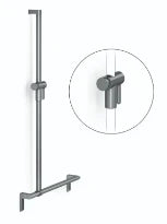 Normbau Cavere Main courante de maintien avec support de douchette à position réglable 7485052, 500 x 1100 mm, Cavere® Blanc satiné 092