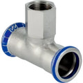 Geberit Mapress RVS FKM verloop T-stuk met binnendraad FFF 54 x 1/2 F x 54 mm